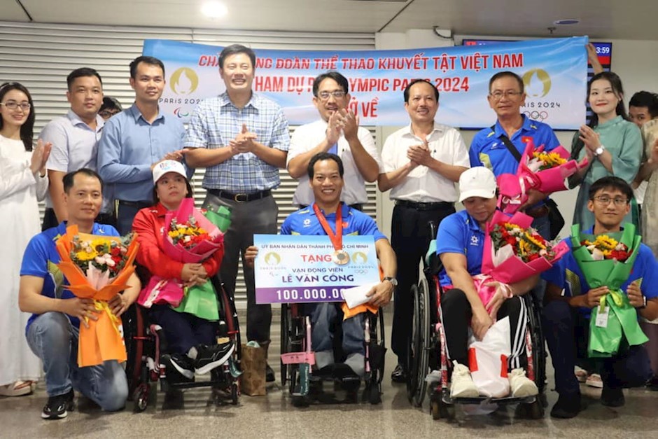 ty le s2 Đoàn thể thao người khuyết tật Việt Nam về nước, hoàn thành chỉ tiêu Paralympic với 1 Huy chương Đồng