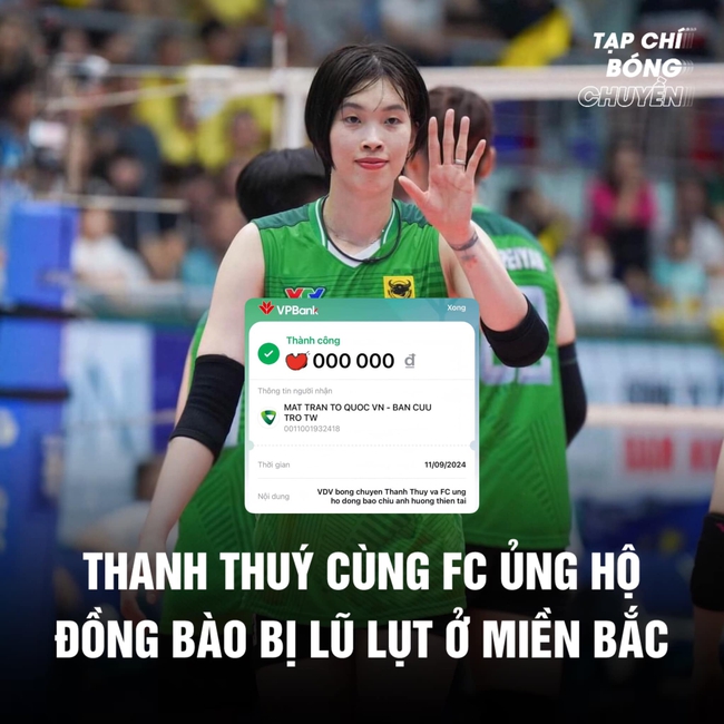 ty le s2 Trần Thị Thanh Thúy, Ánh Viên và hoa khôi bóng chuyền được cộng đồng mạng khen ngợi vì hành động cao đẹp với đồng bào bị lũ lụt